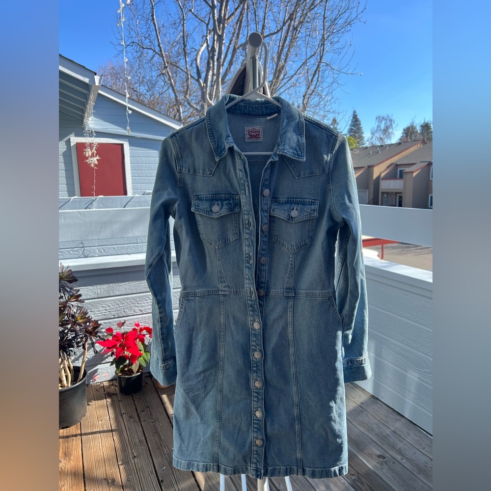 Levi's Light Blue Denim Button Down Dress
